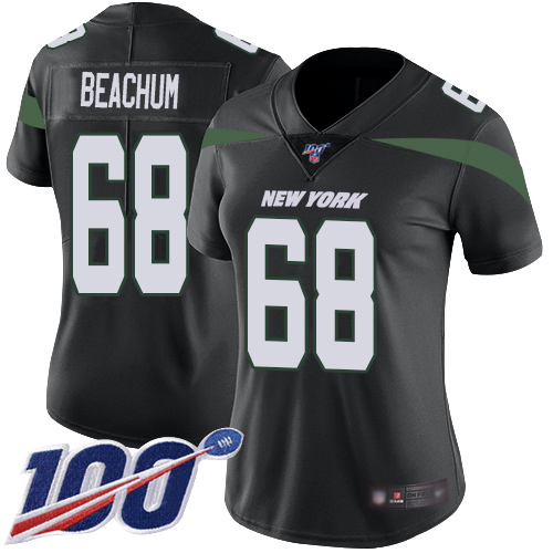 New York Jets Limited Black Women Kelvin Beachum Alternate Jersey NFL Football #68 100th Season Vapor Untouchable->women nfl jersey->Women Jersey